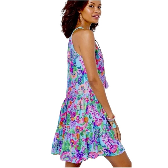 Lilly Pulitzer Carolane Lileeze Halter Swing Dress Multi Me and My Zesty Sz S - Picture 2 of 15